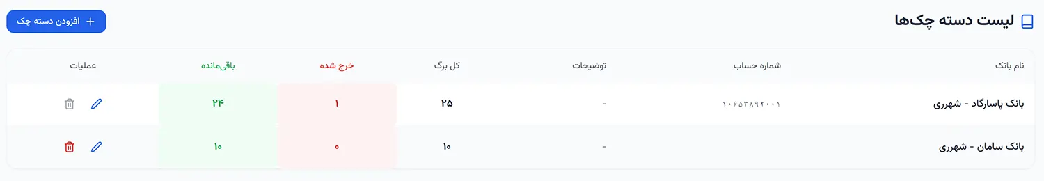 نرم افزار مدیریت چک
